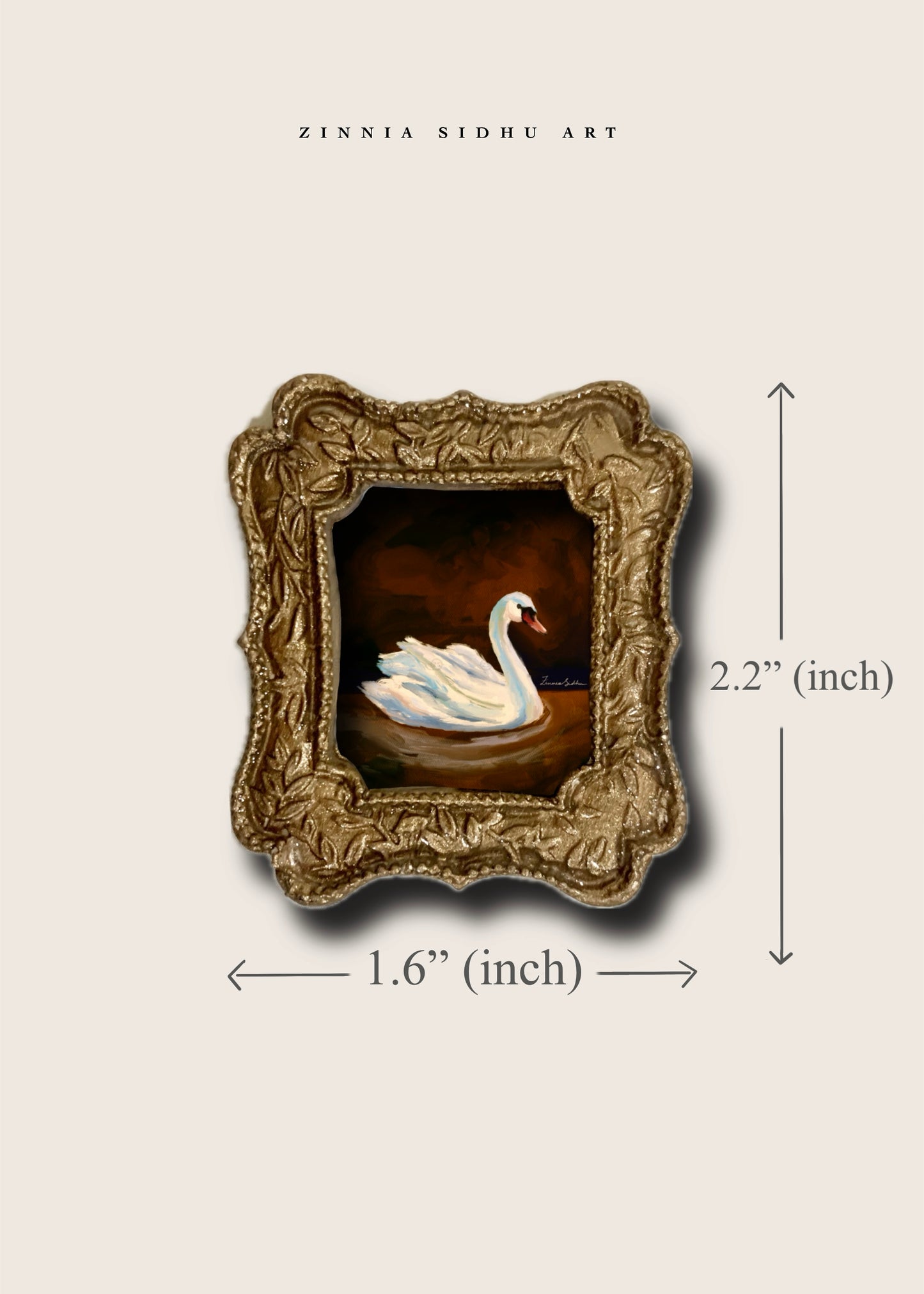 Swan Story Square Mini Magnet
