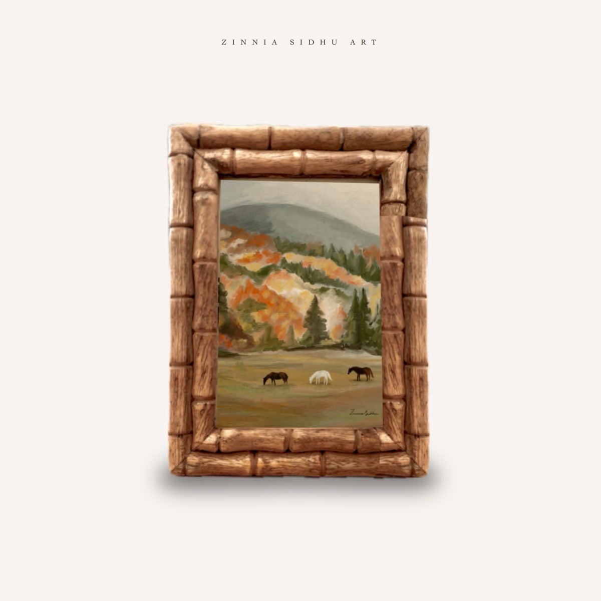 Meadow in Fall - Wooden Frame