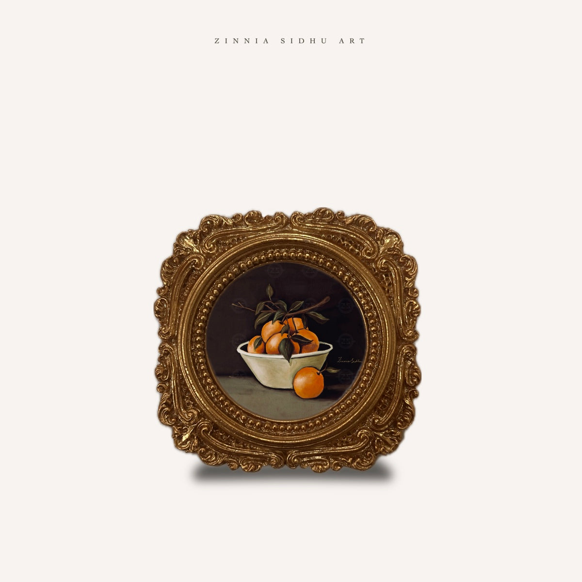 Bowl of Oranges - MINI Ornate Frame
