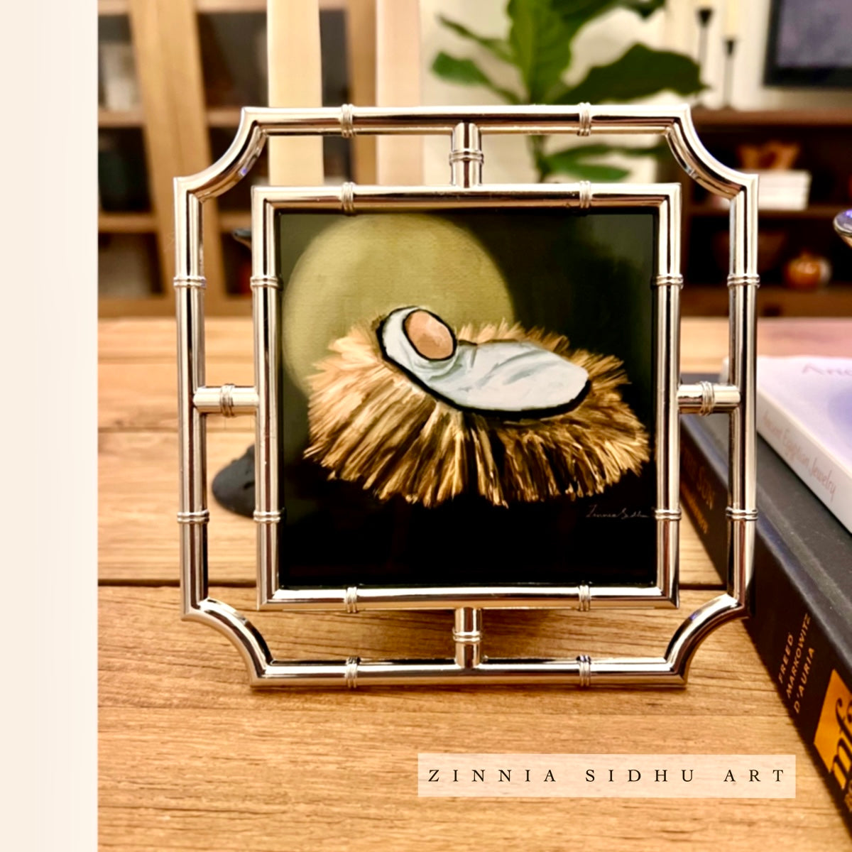 Born in a Manger - Silver Colored Frame