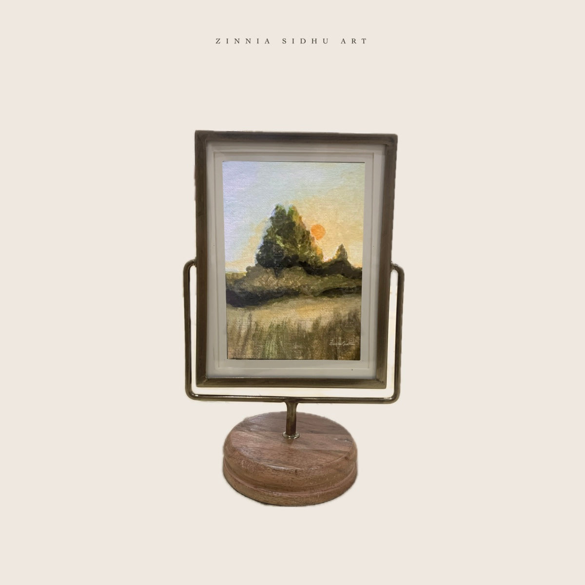 Sunset - Brass pedestal frame