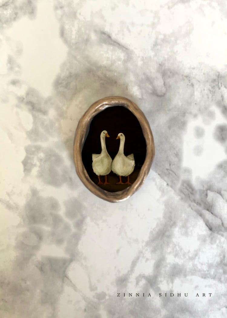 Swans - Raw Oval Mini Magnet