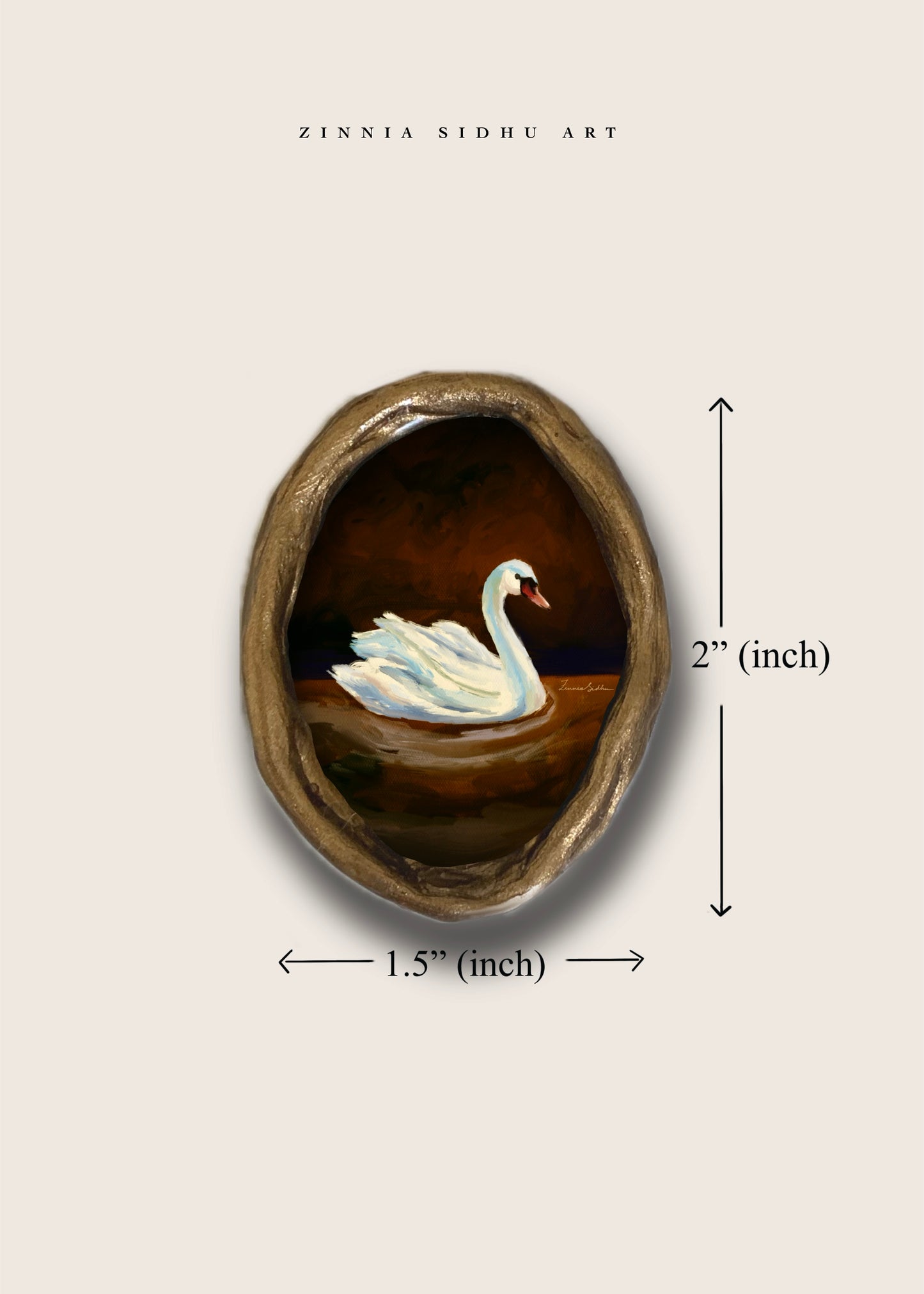 Swan- Rustic Mini Magnet