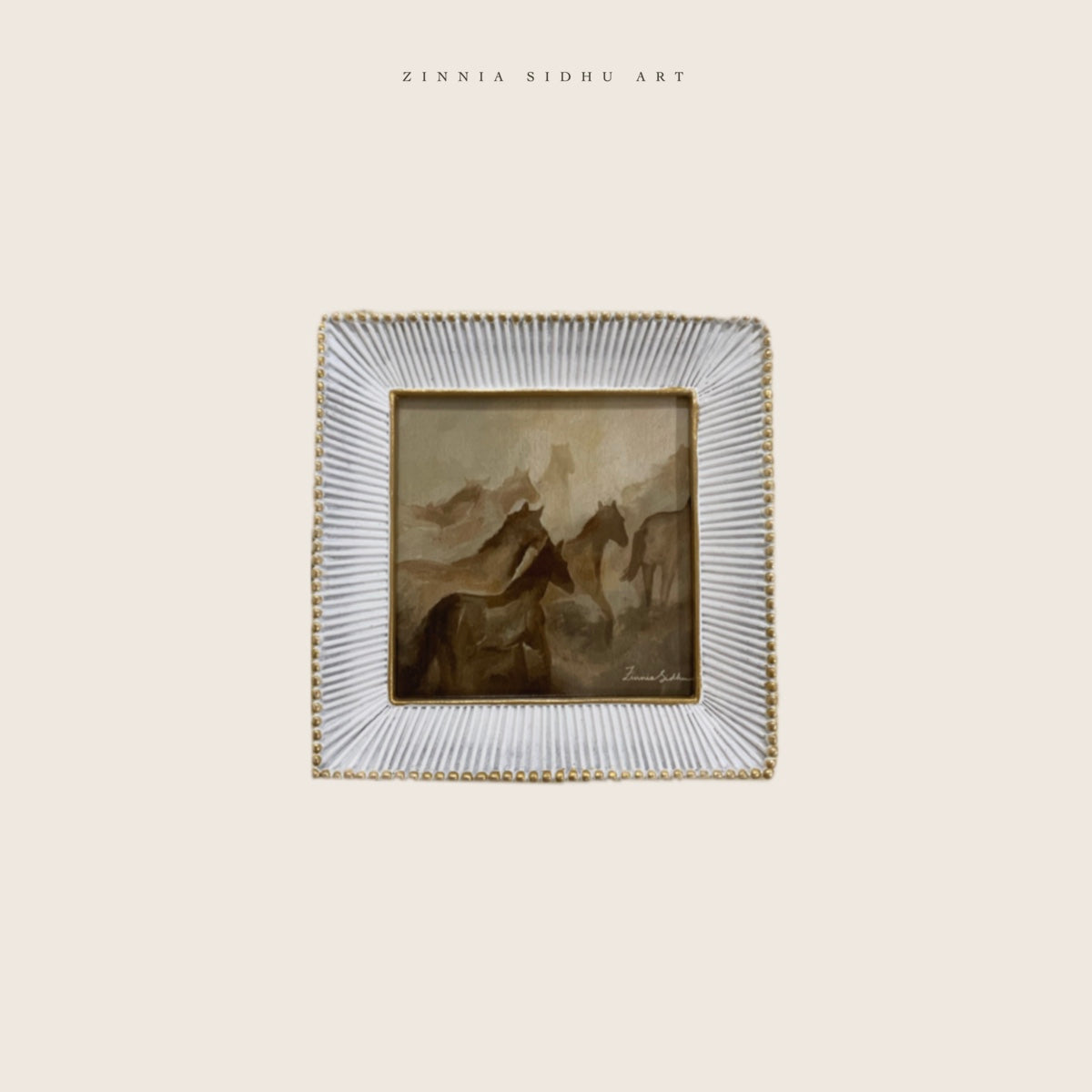 Horses - White Frame