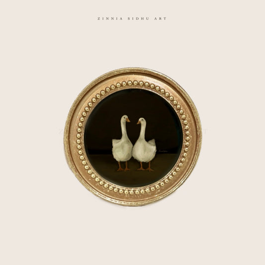 Swans - Round Frame