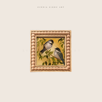 Two Birdies - Wooden Frame
