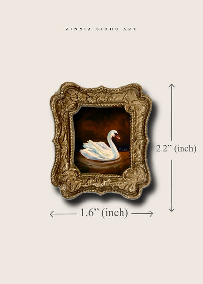 Swan Story Square Mini Magnet