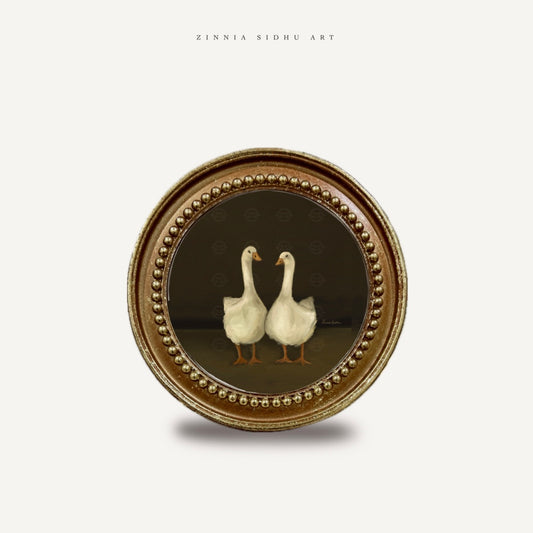 Swans - Round Frame