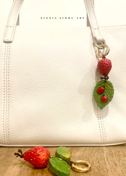 Strawberry & Ladybug Bag Charm