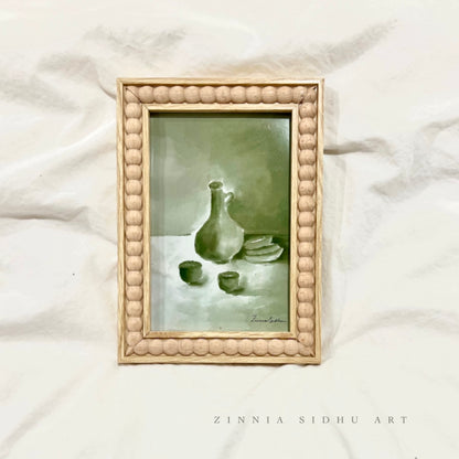 Green Pottery - Wooden Frame