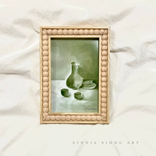 Green Pottery - Wooden Frame