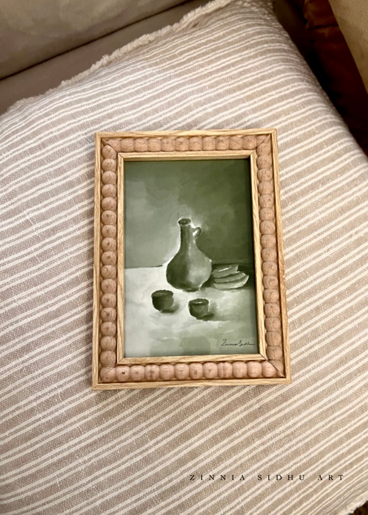 Green Pottery - Wooden Frame