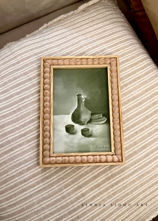 Green Pottery - Wooden Frame