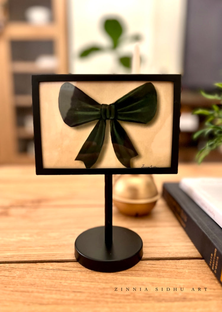 Velvet Bow in Modern Black Frame