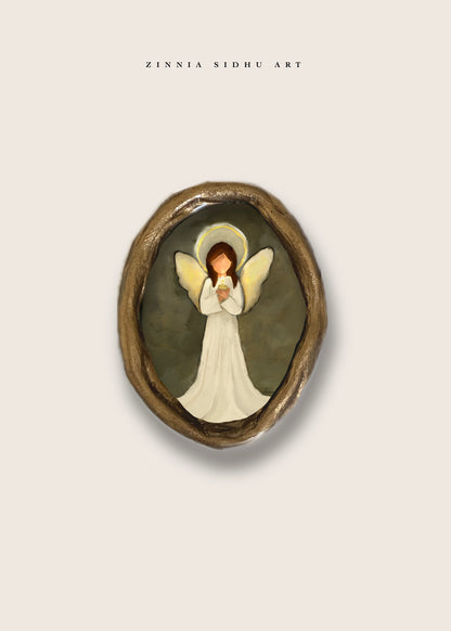 Angel - Rustic Mini Magnet