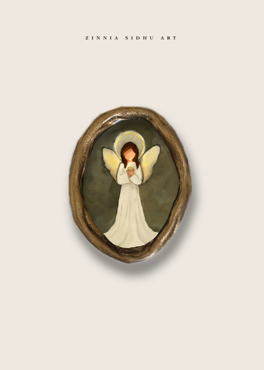 Angel - Rustic Mini Magnet