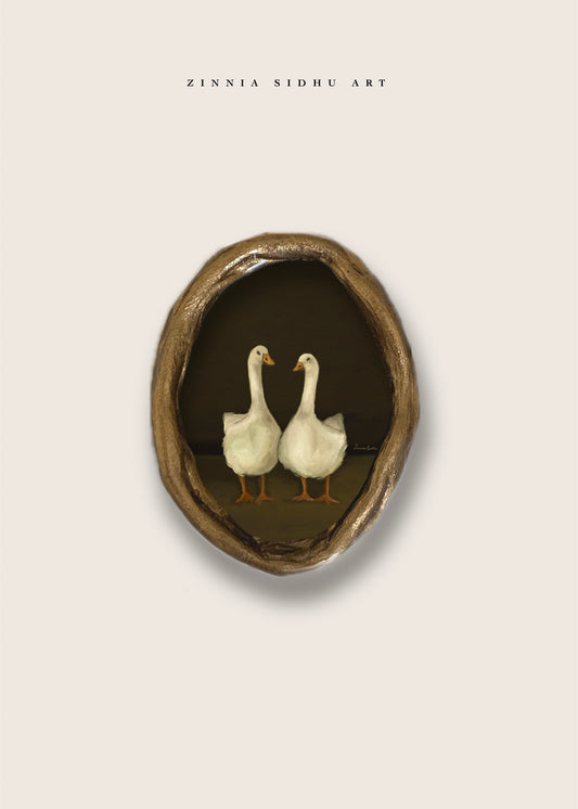 Swans - Raw Oval Mini Magnet