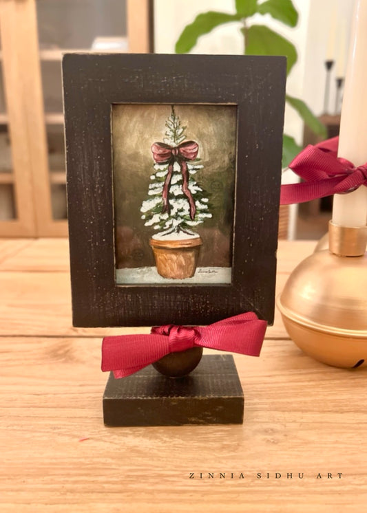 Christmas Tree in Rustic Black Frame