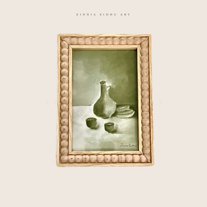 Green Pottery - Wooden Frame