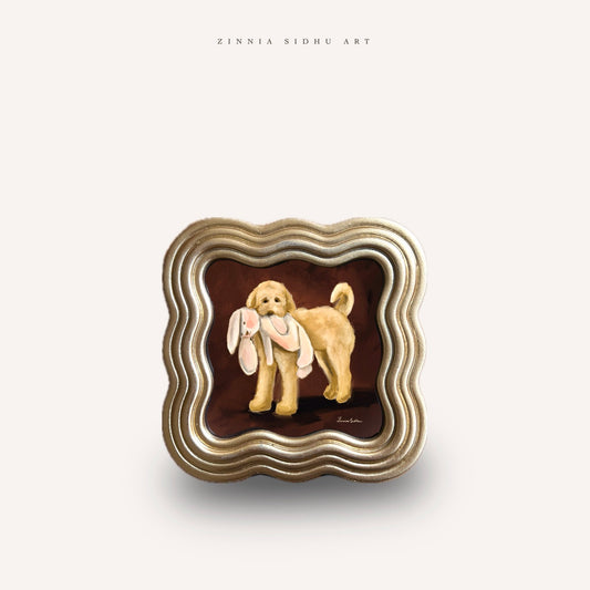 Dog and his Toy - Square Frame