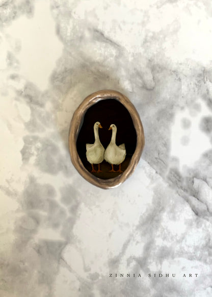 Swans - Raw Oval Mini Magnet