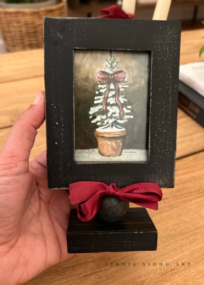 Christmas Tree in Rustic Black Frame