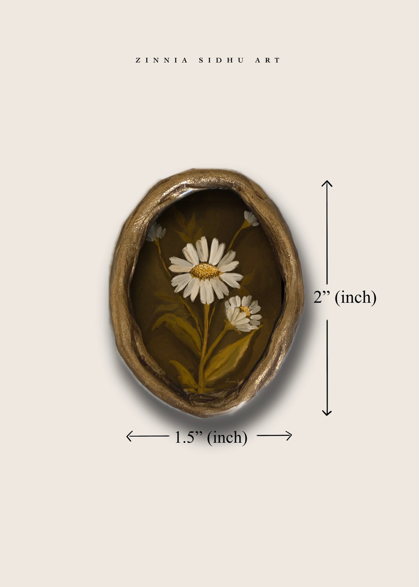 Daisy - Rustic Mini Magnet