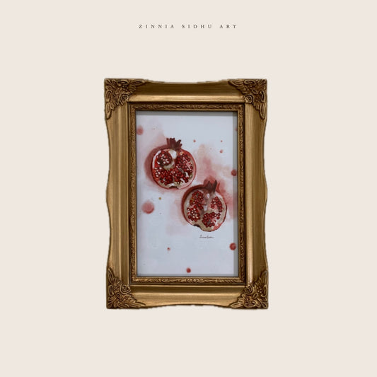 Pomegranate- Golden Frame