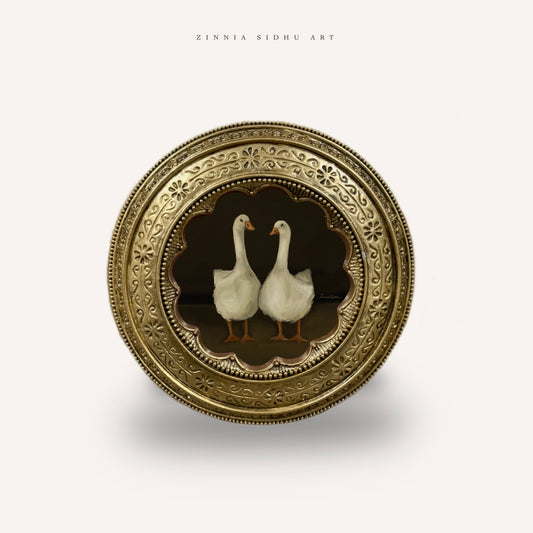 Swans - Small Round Frame (Copy)