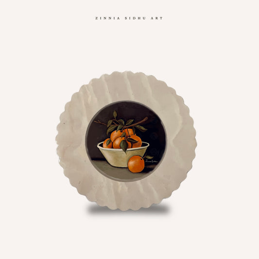Bowl of Oranges - Round Frame