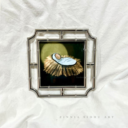 Born in a Manger - Silver Colored Frame