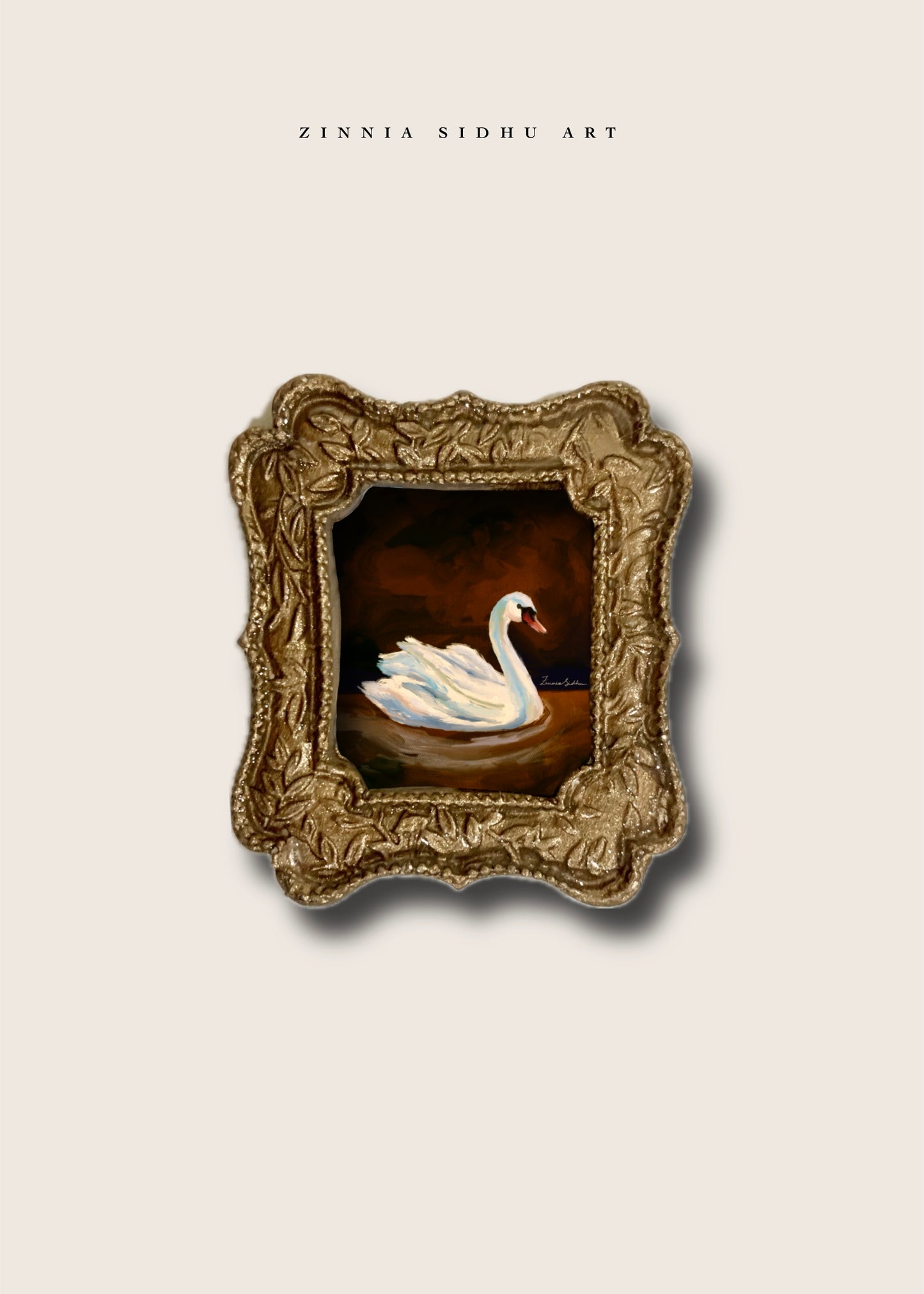 Swan Story Square Mini Magnet