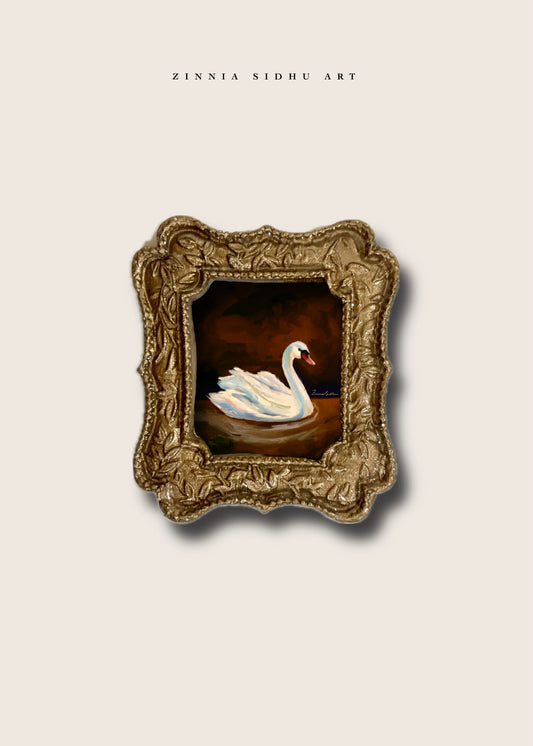 Swan Story Square Mini Magnet