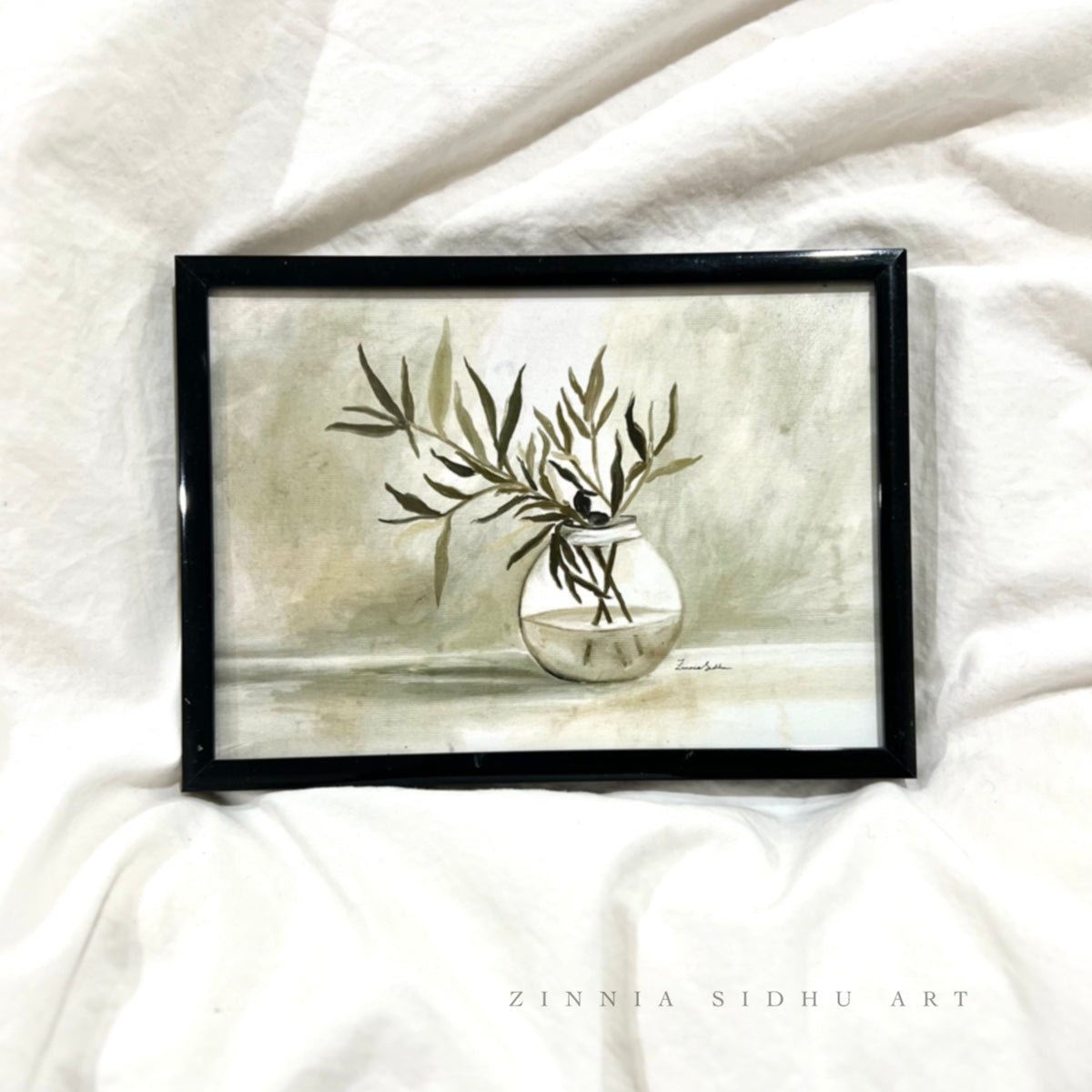Olive Branch - Black Metal Frame