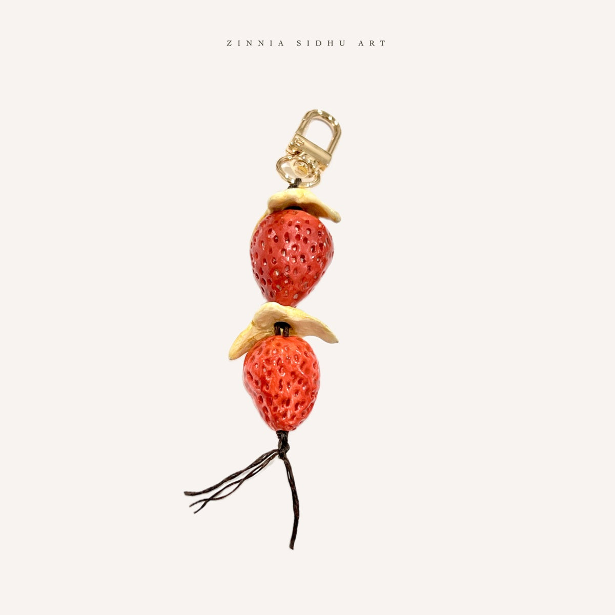 Two Strawberries Bag Charm