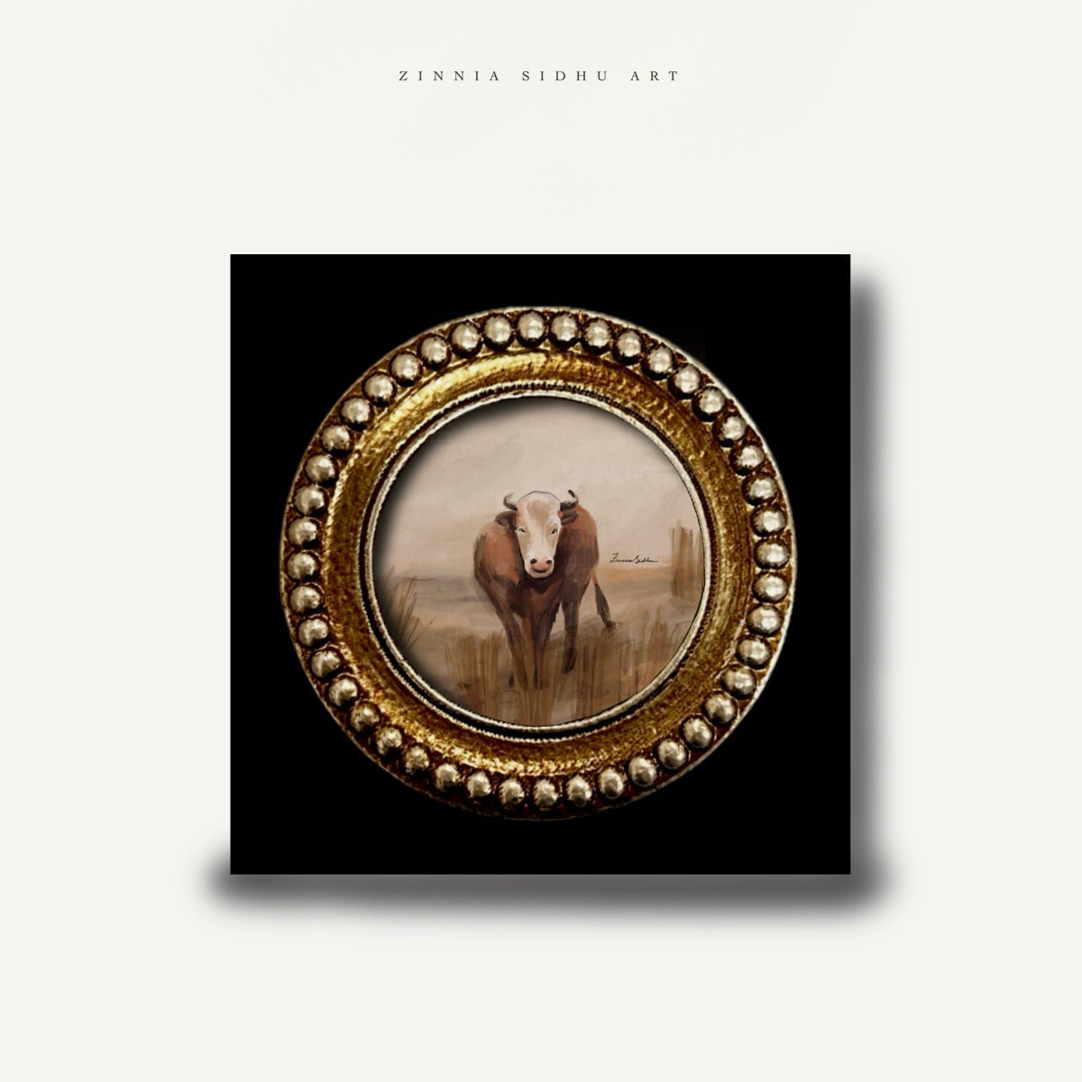 Cow - Black/Golden Frame