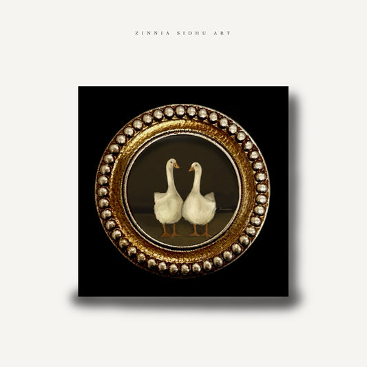Swans - Black/Golden Frame