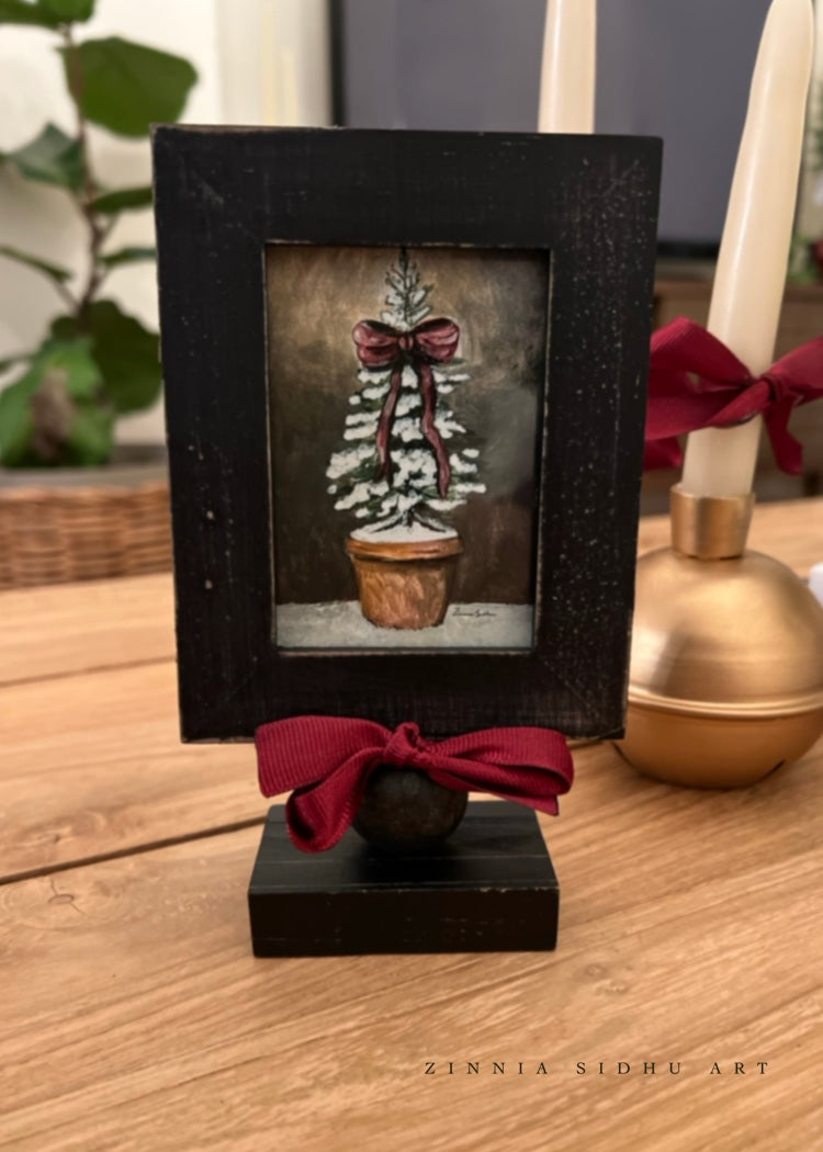 Christmas Tree in Rustic Black Frame