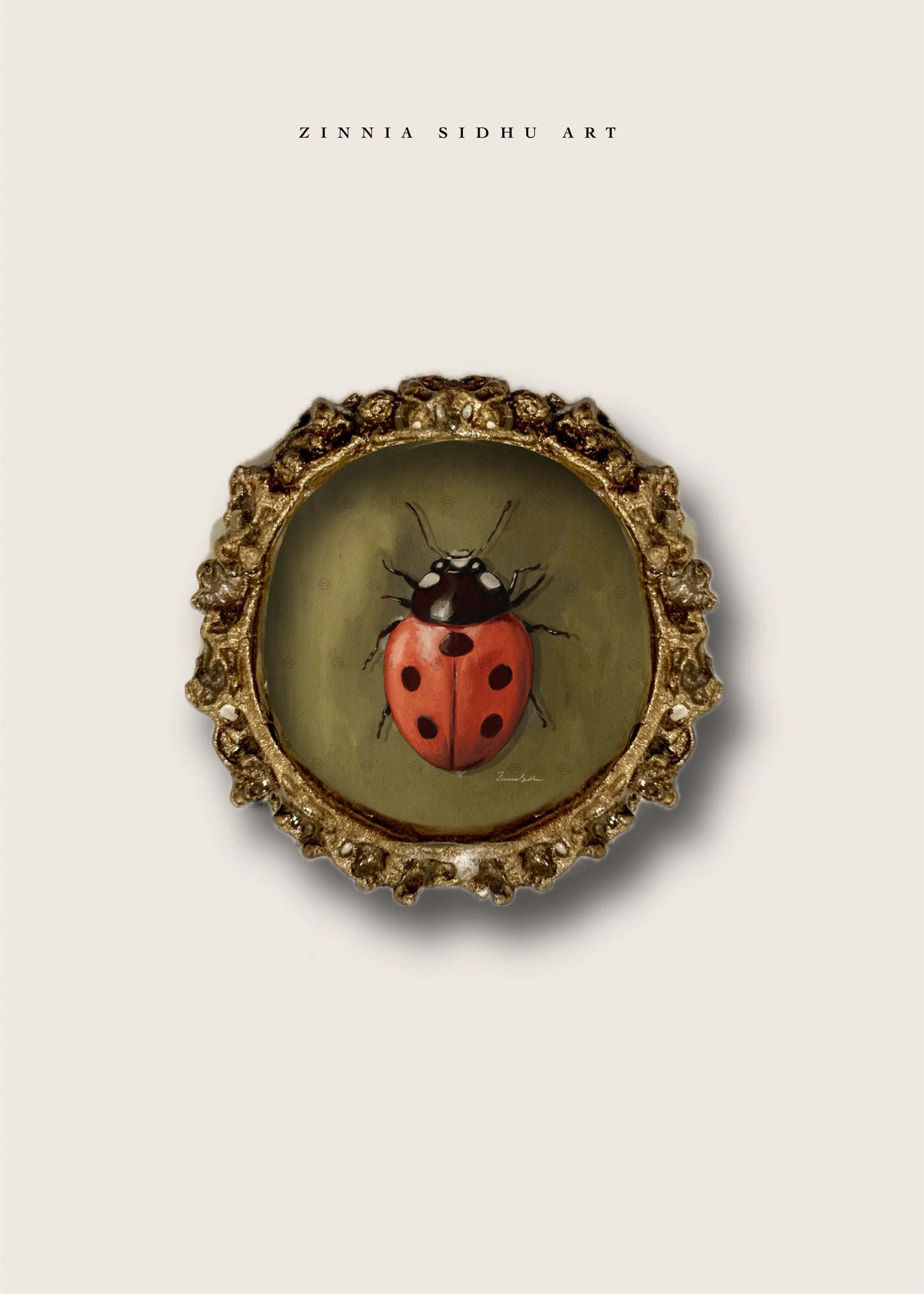 Ladybug Round Mini Magnet