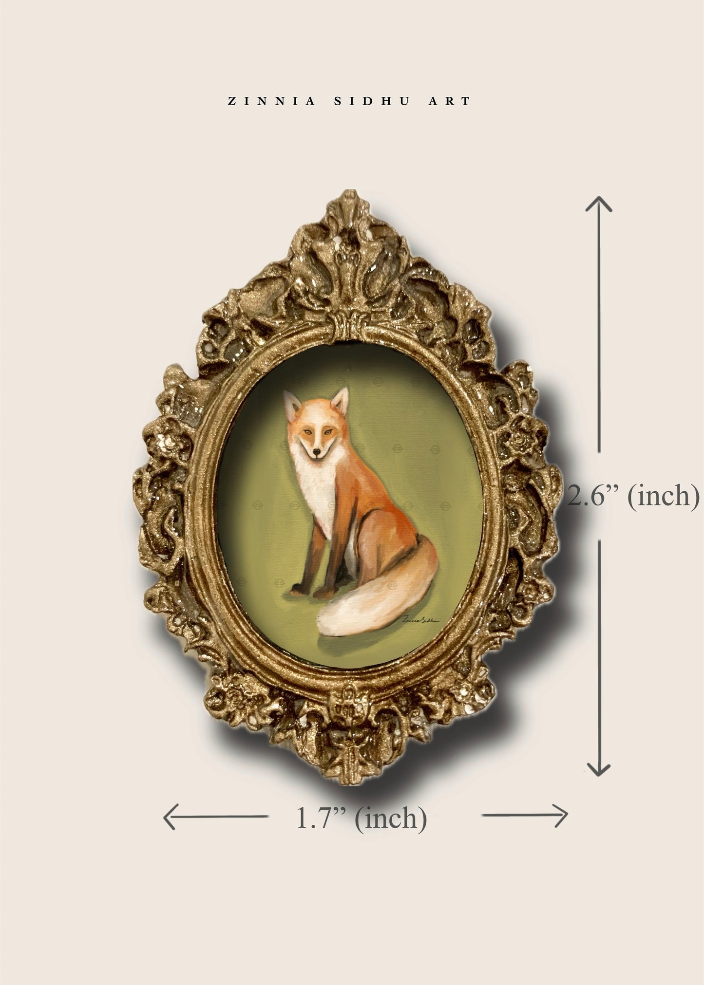 Fox Oval Mini Magnet